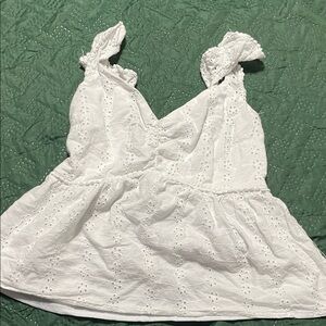 White Eyelet Tank Top